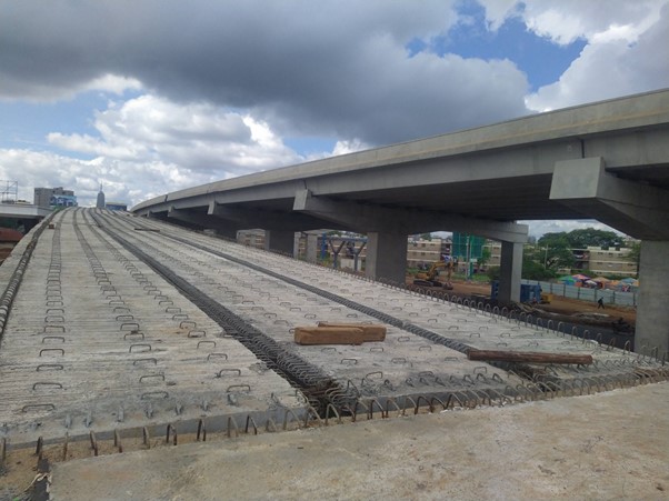 Construction of entry ramp at Capital Center Interchange (@NBOExpresswayKE Twitter Handle) 