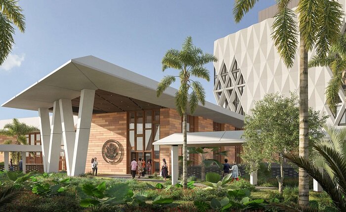 Architectural Rendering of U.S. Consulate Lagos Design (Visitors Entry) Ennead
