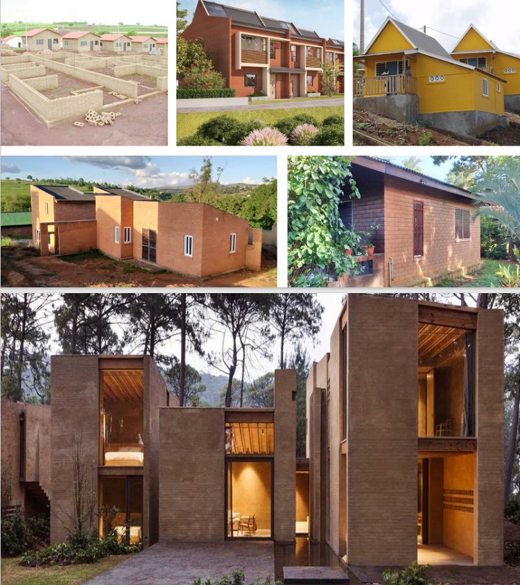 Examples of housing projects constructed with Groupe Filatex bricks
