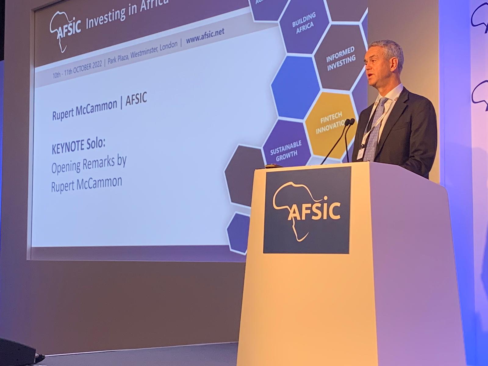 AFSIC – Investing in Africa's Managing Director, Rupert McCammon. speaking at the AFSIC 2022 event (afsic.net)