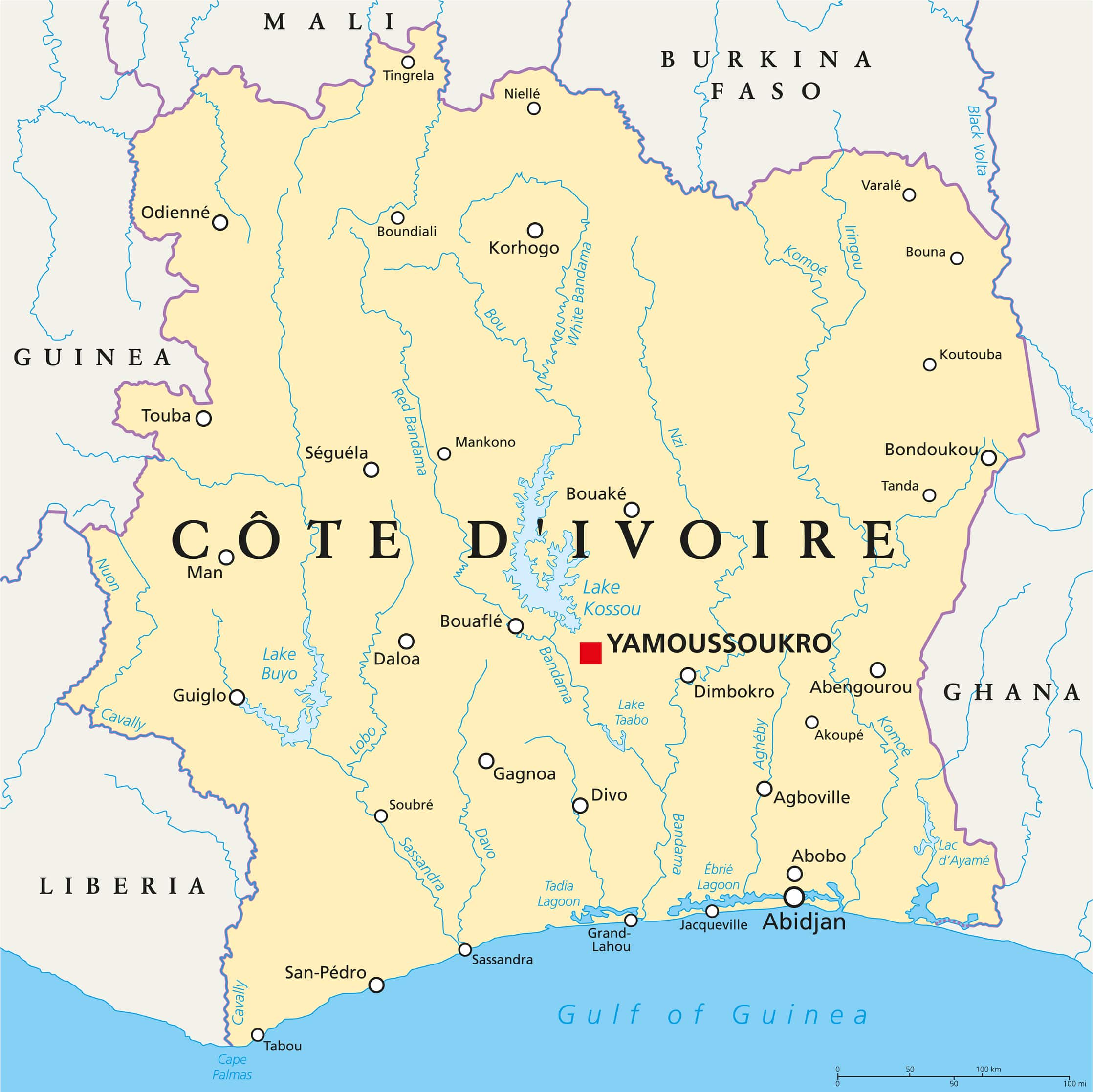 Political Map of Cote D’Ivoire (Peter Hermes Furian | Dreamstime)