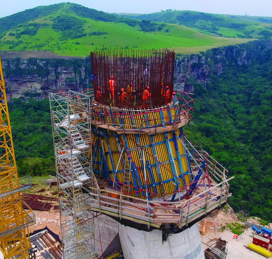 The steel fixing on the bifurcation lift progressing in October 2022 (photo supplied by Concor)
