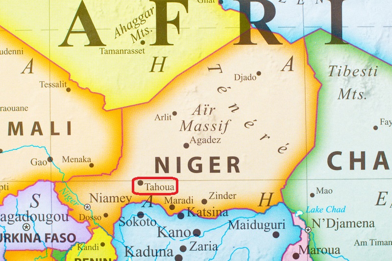 Map of Niger in West Africa, showing the location of Tahoua (Rosevite2000 | Dreamstime)