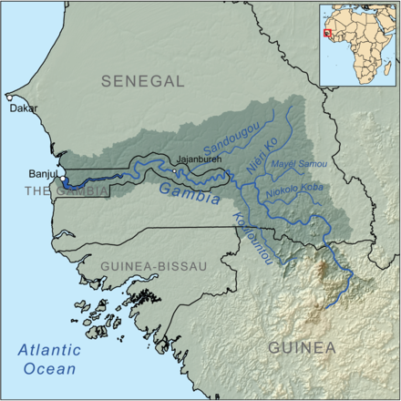 Map of the Gambia River Drainage Basin