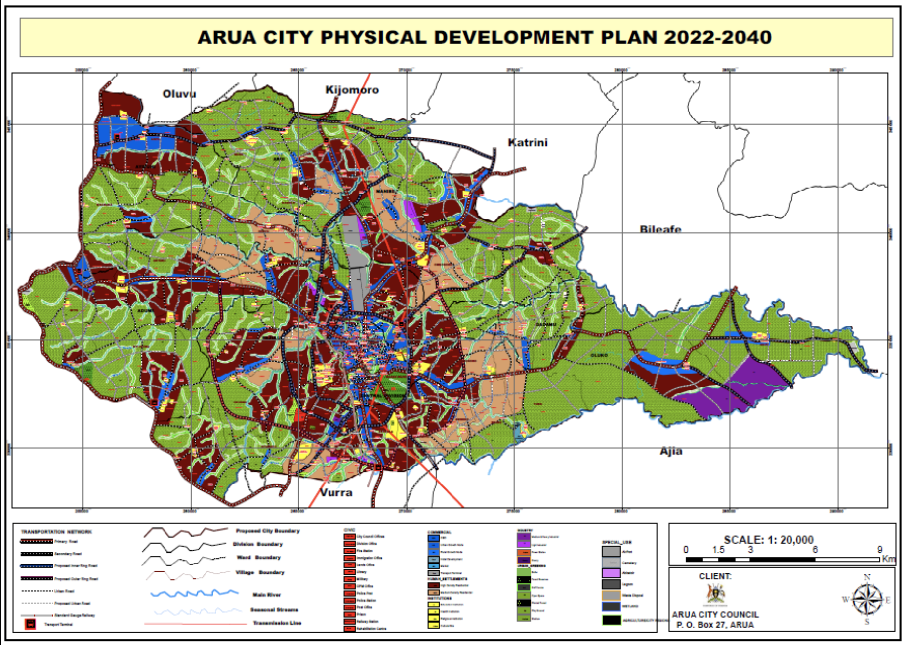 Arua city physical development plan