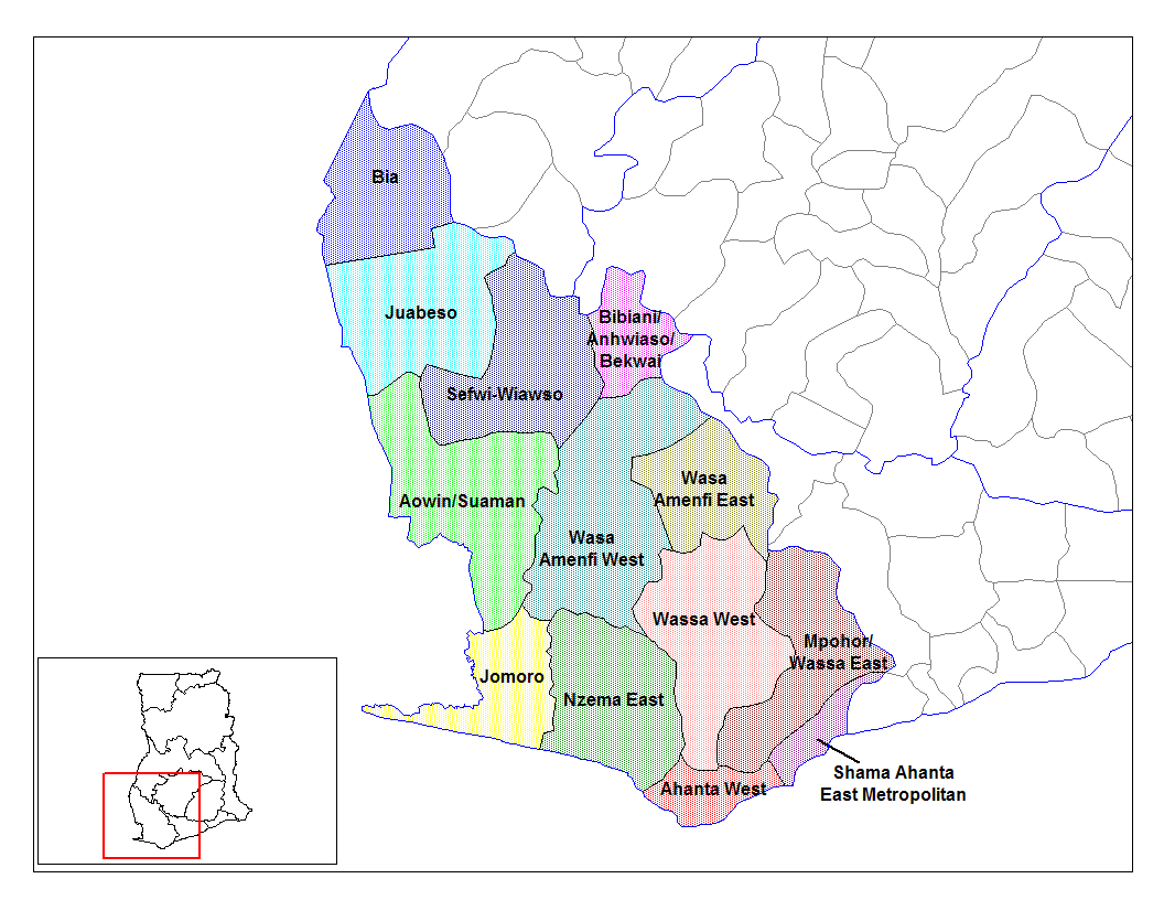 Map of Districts of the Western Region of Ghana (Ahanta | Wikipedia Commons)