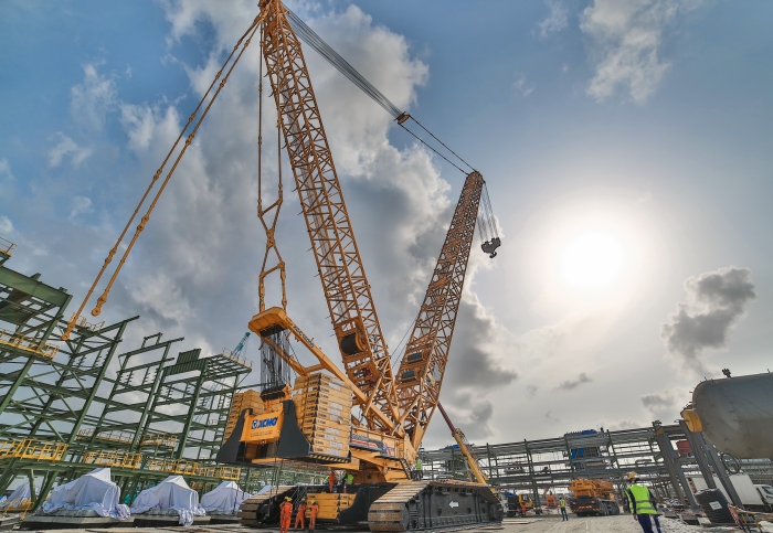 XCMG All-Terrain Crane at work on the Julius Nyerere Dam site (xcmg.com)