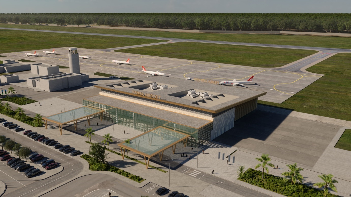 Artist's impression of the modernised Pemba Airport