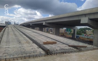 Construction of entry ramp at Capital Center Interchange (@NBOExpresswayKE Twitter Handle) 